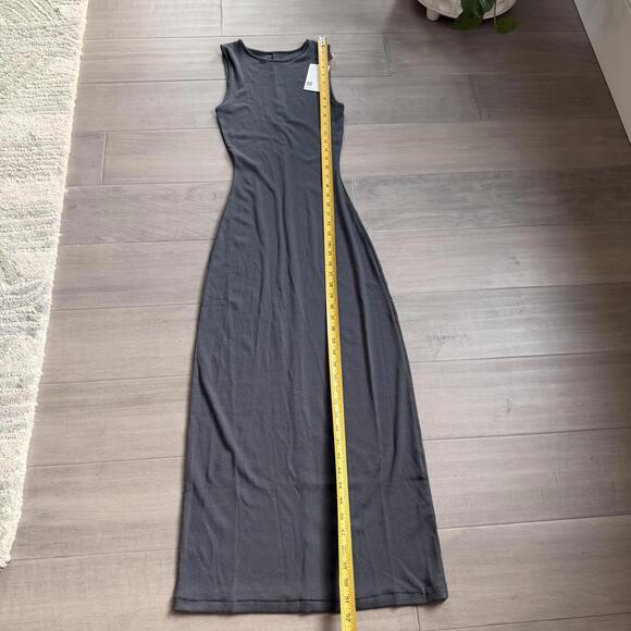Quince Tencel Rib Knit Tank Midi Dress Gray Size S - Picture 6 of 9